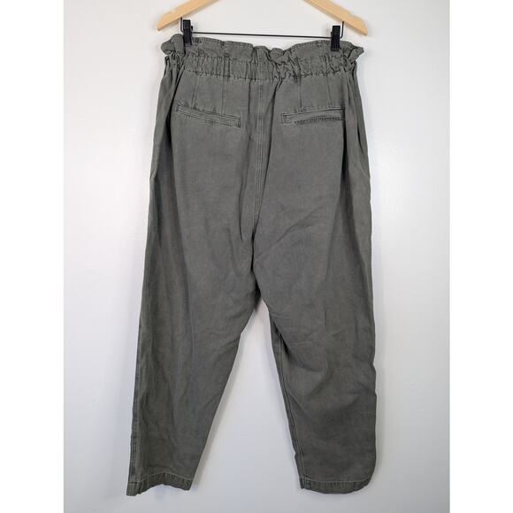EUC Free People Margate Pleated Pull On Elastic Trouser Pants Green Sugar Kelp - Picture 6 of 9